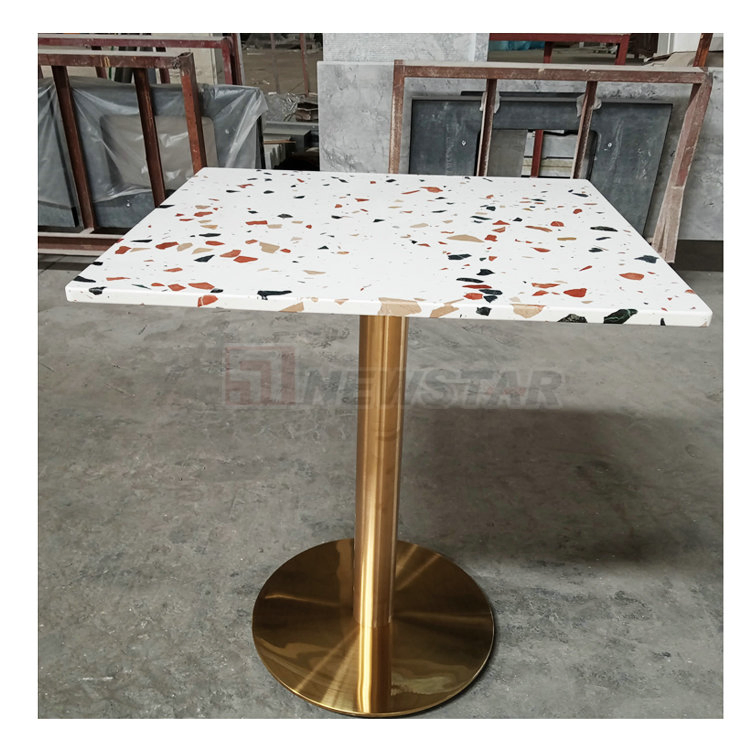 Sqaure Cafe Dining Terrazzo Tabletops Restaurant