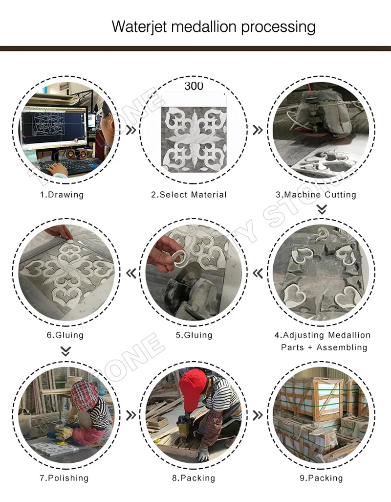 Marble Stone Waterjet Medallion 2