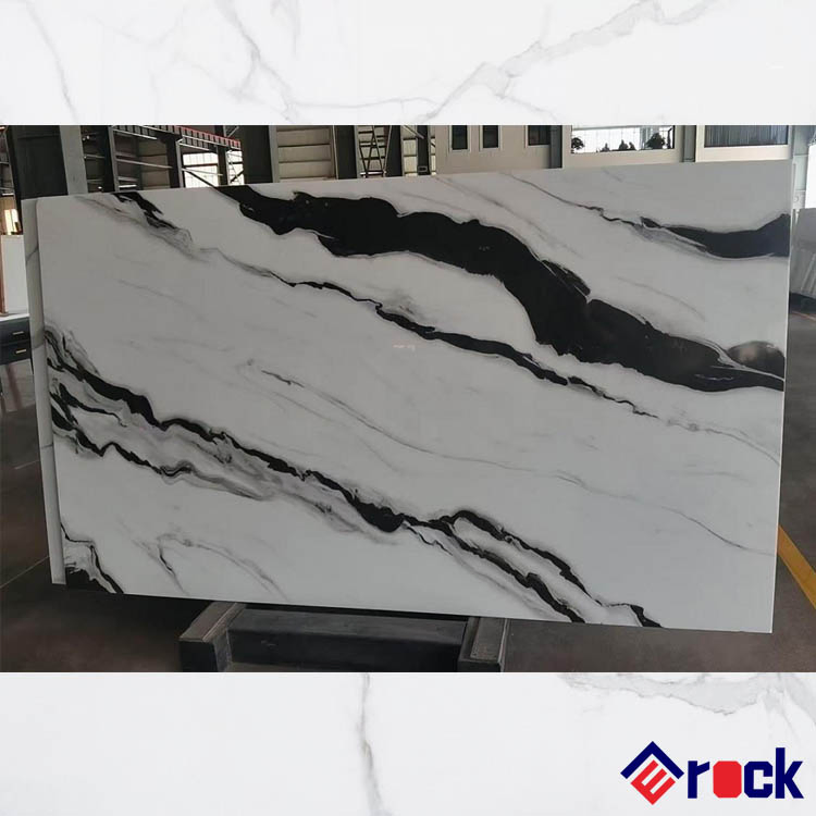 Artificial Marble Nano Crystal Glass Stone Napoleon Black Marble Slabs for Countertops and Vanity Tops