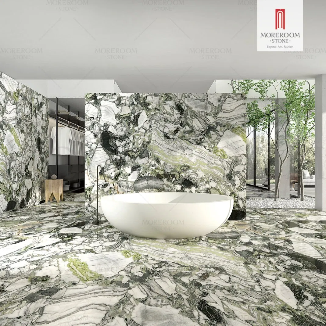 Artificial Emerald Green Porcelain Slab Wall Sintered Stone Counter Top for Villa Interior and Exterior
