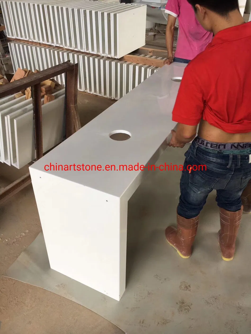 White Glass Stone Slab