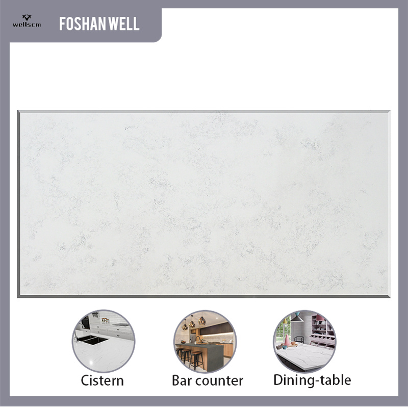 Polished Artificial Calacatta White Quartz Vanity Countertops Stone Slab Gold Grey Vein