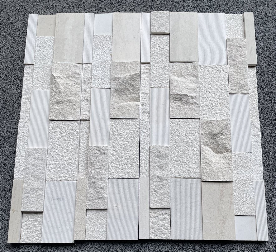 Stone veneer ledger panel honed/split/brushed Moca Cream Limestone Stacked Wall Stone for interior/outdoor/exterior bathroom/kitchen/lobby wall/background