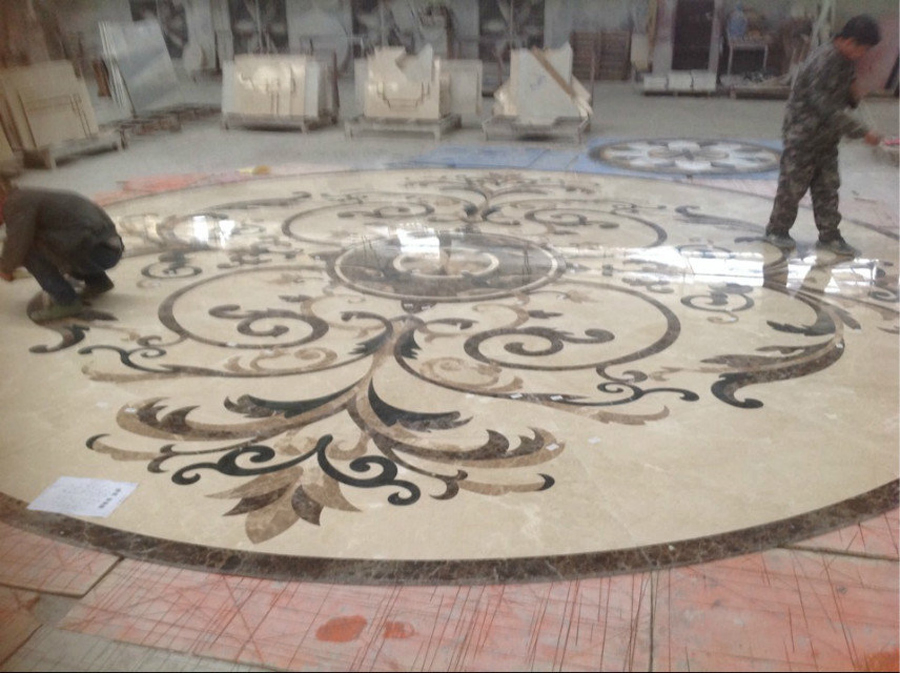 Marble Stone Floor Waterjet Pattern Medallion Mosaic Tiles for Home Hotel Decoration