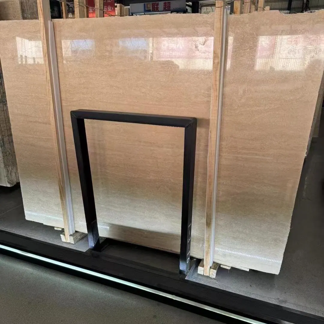 Natural Stone Marble Imported Beige Travertine Decoration Material for Wall Cladding