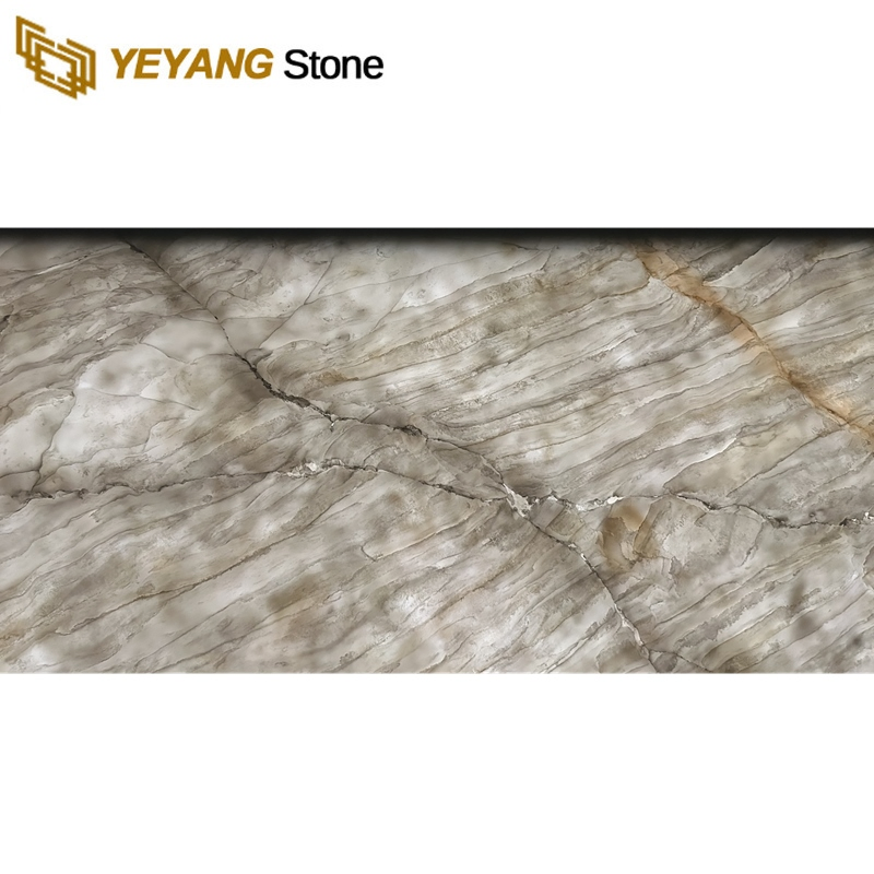 Yeyang Backlit/Translucent Stone Quartz for Bar/Island/Counter/Hotel/Reception Desk Countertop Artificial Grey Quartz Supplier
