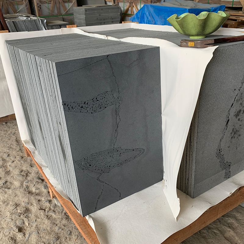 Hainan Honed Dark Black Lava Blue Stone Ant Marching Tile Basalt for Paving/Coping/Kerbstone/Wall/Swimming Pool/Flooring/Covering/Paver/Cobbles Price