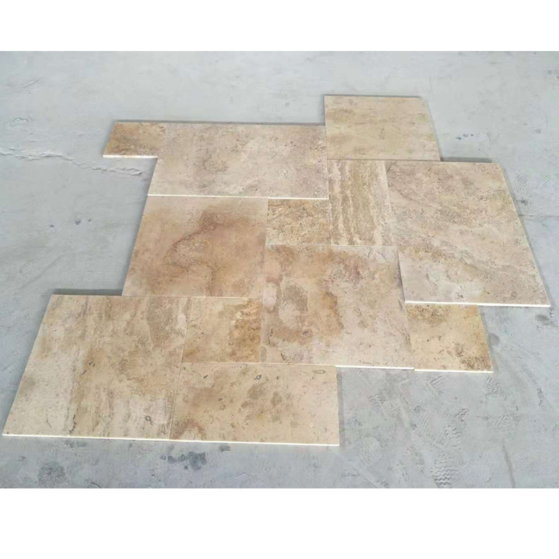 Honed Finish Natural Beige Travertine French Pattern with Good Quality