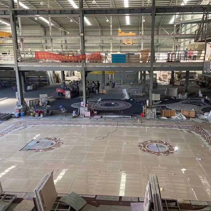 Luxury Water Jet Marble Inlay Flooring Patterns Mosaic Floor Medallion for Majlis Men Sitting Room Floor Decoration