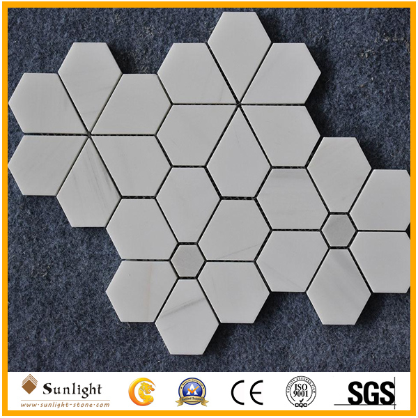 Custom Marble &amp; Travertine Mosaic Idea Pattern for Floor Tiles