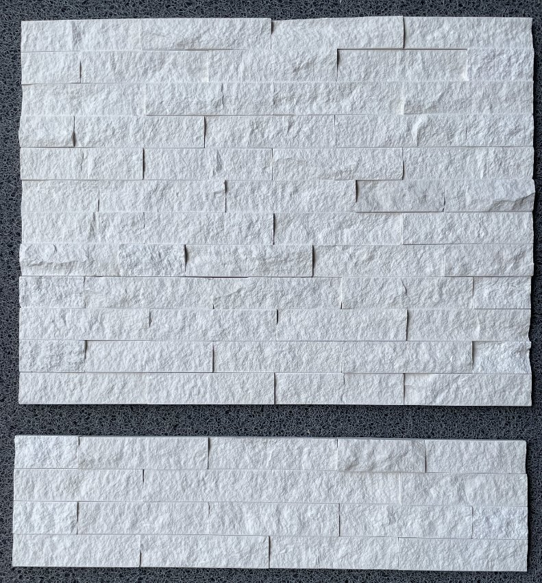 Natural stone veneer ledger panel polished/split White Limestone Stacked Wall Stone for interior/outdoor/exterior bathroom/kitchen/lobby wall/background