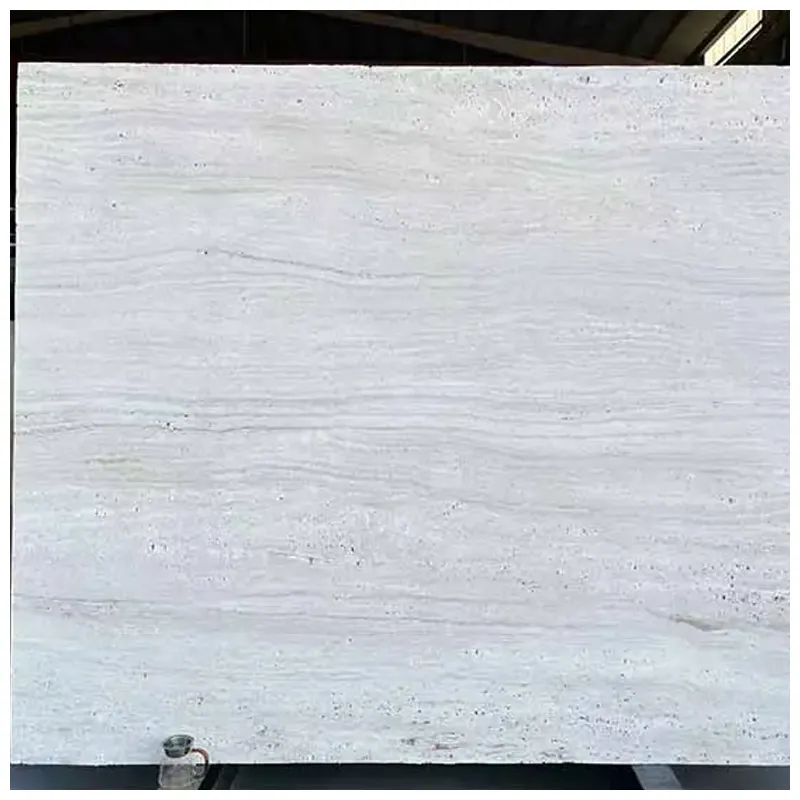 Super White/ Ivory White Travertine Hole Unfilled Slabs