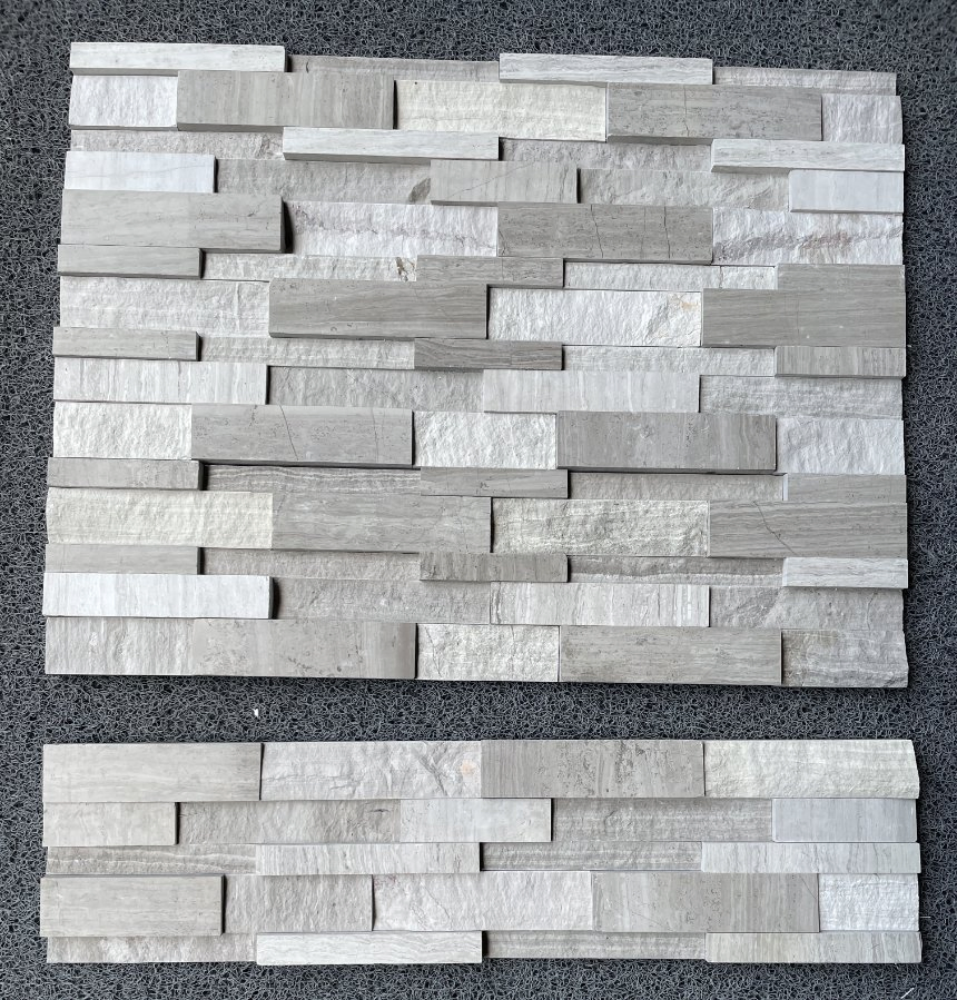 Natural stone veneer ledger panel polished/split white/grey Serpeggiante Marble Stacked Wall Stone for interior/exterior bathroom/kitchen/lobby wall/background
