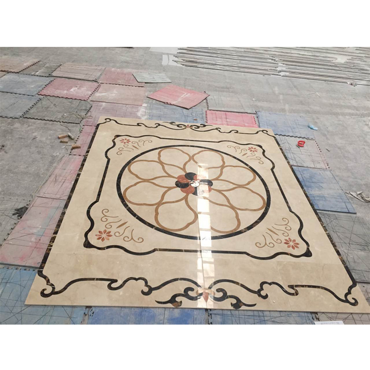 Villa Hotel Marble Floor Design Flower Pattern Lobby Flooring Tile Stone Waterjet Marble Medallion