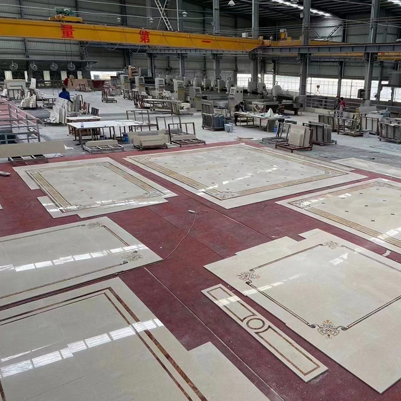 Luxury Water Jet Marble Inlay Flooring Patterns Mosaic Floor Medallion for Majlis Men Sitting Room Floor Decoration