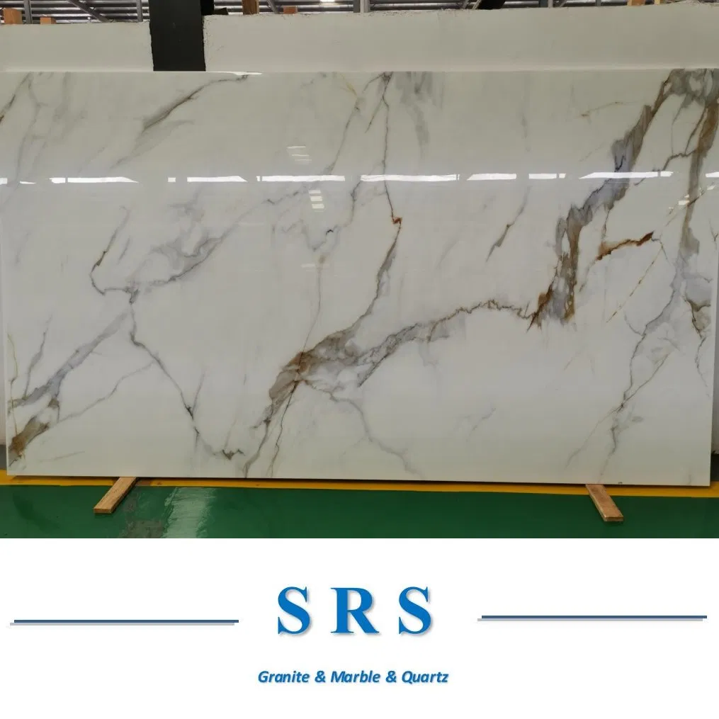 Calacatta Nano White Marble Stone /Calacatta Crystallized Glass/Nano Glass Stone
