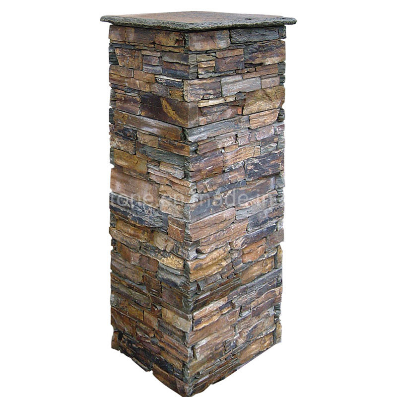 Stone Column Mail Post Entrance Stacked