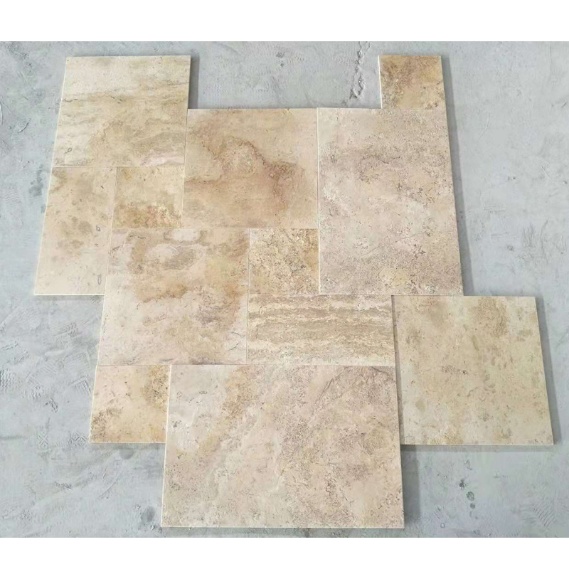 Honed Finish Natural Beige Travertine French Pattern with Good Quality