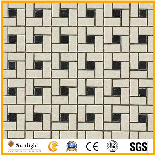 Custom Marble &amp; Travertine Mosaic Idea Pattern for Floor Tiles