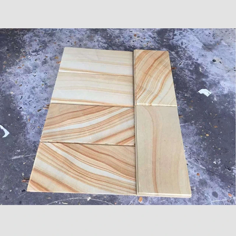 Natural Beige/White/Gold/Yellow Wooden Sandstone for Column/Decoration/Floor/Wall Outdoor Tiles