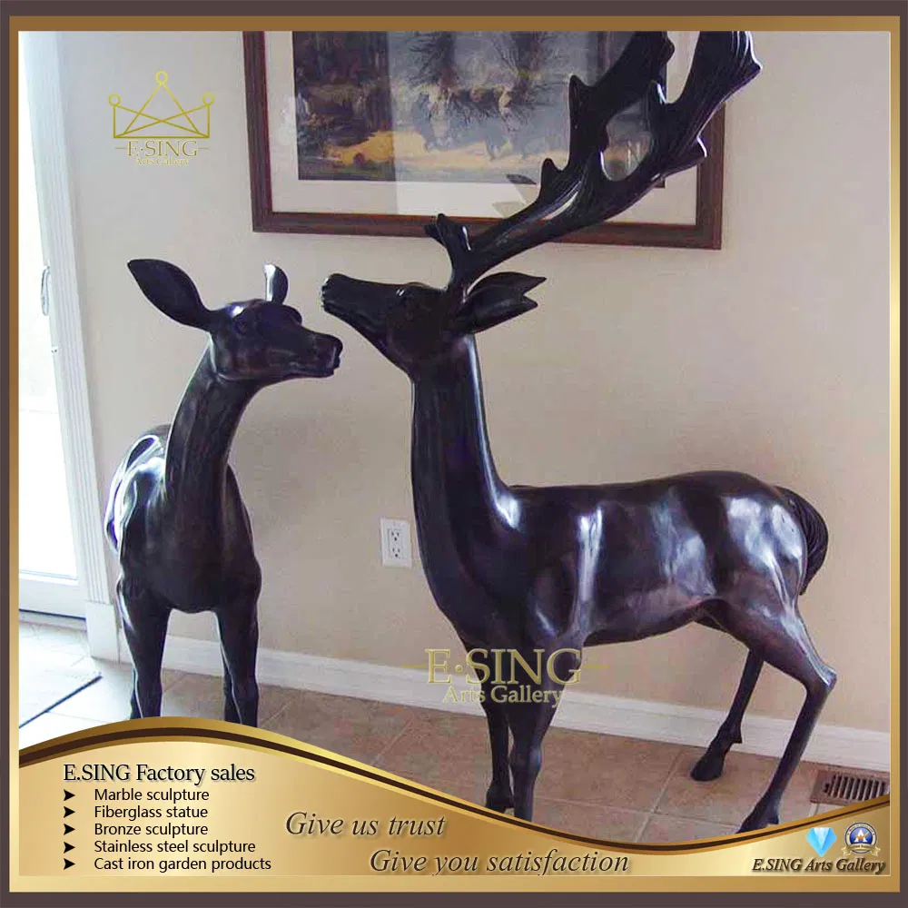 Outdoor&Indoor Decor Bronze Metal Elk Life Size Animal Deer Sculpture for Sale