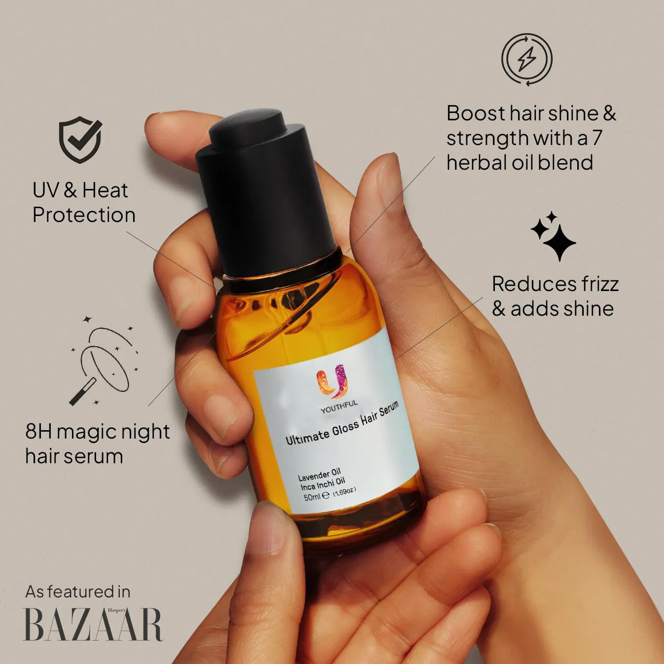 Herbal Infused Hair Gloss Treatment Nourishing Serum for Curly Hair Oil