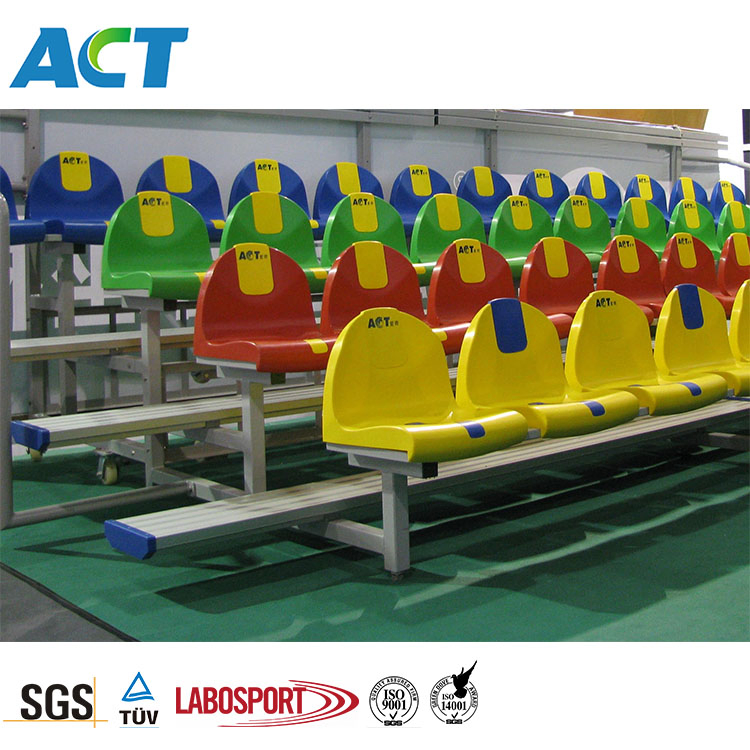 Premier Indoor and Outdoor Metal Bleacher Stand with Plastic Seat