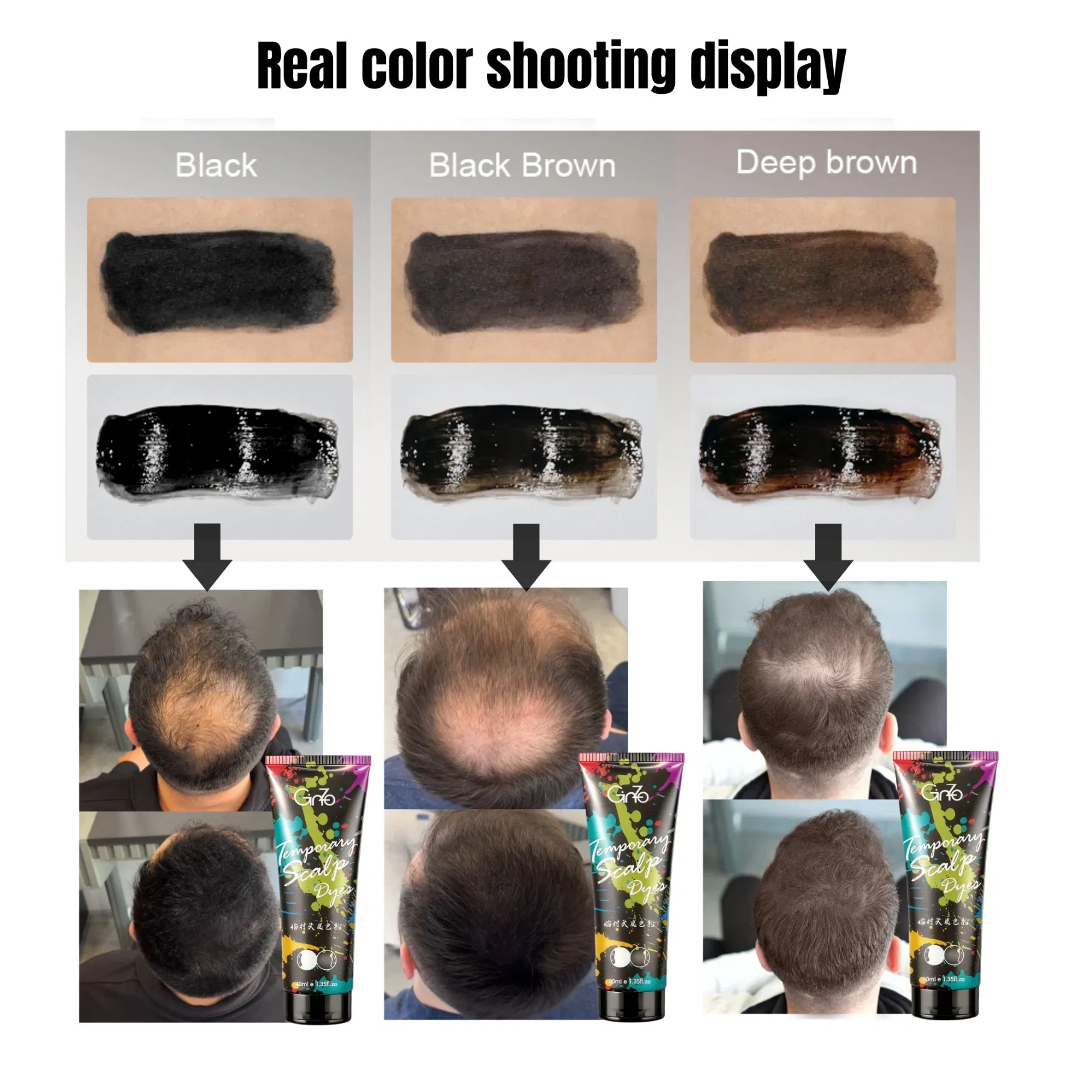 New Organic Grey Concealer Gel Spray for Thinning Hair Beards Natural Long Lasting Bald Scalp Coverage Herbal Factory Fresh