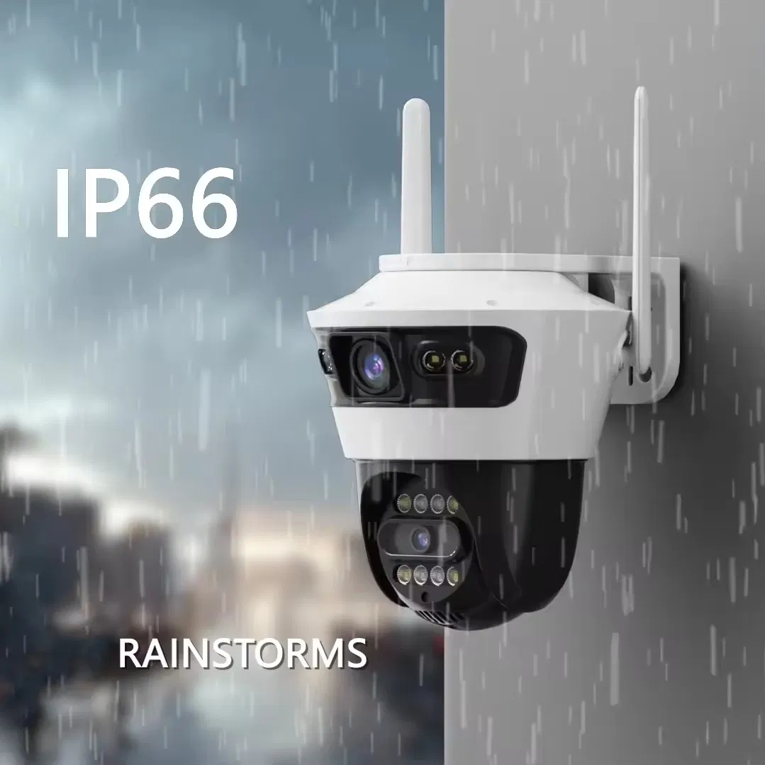 Hot Sell Indoor&Outdoor IP66 Waterproof 4MP Double Lens Security Camera