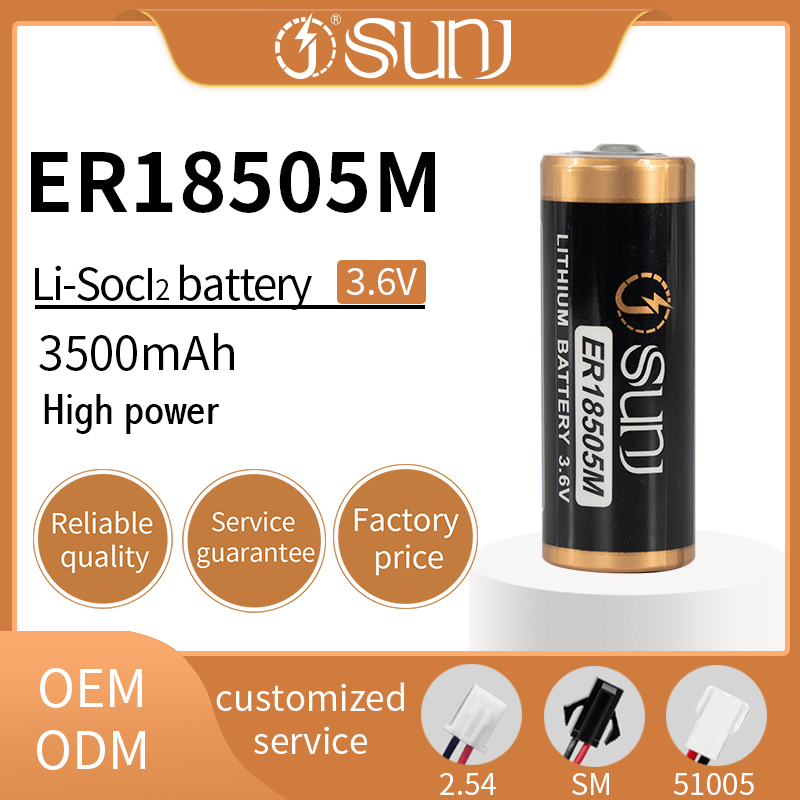3.6V 3500mAh Er18505m High Pulse Lisocl2 Lithium Primary Cell Battery