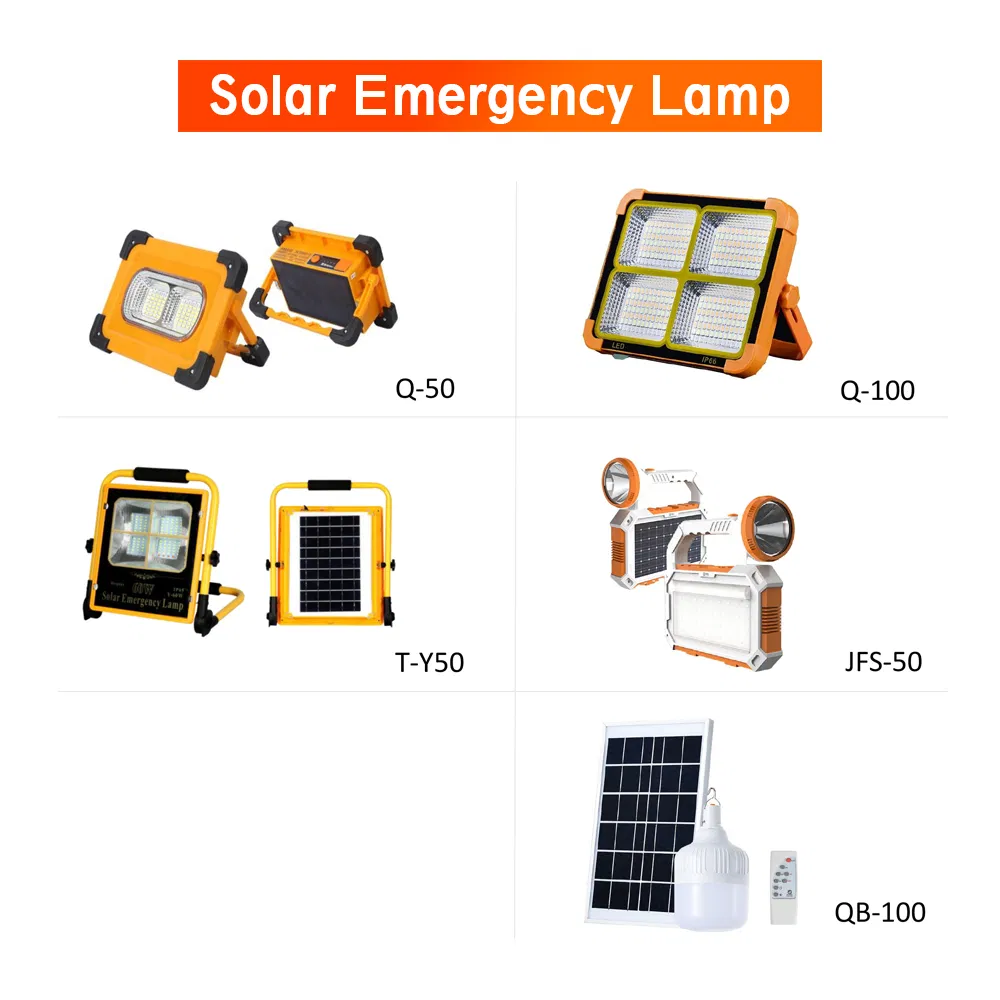 High Quality Solar Emergency Lamp T-Y100W Series for Indoor and Outdoor Use
