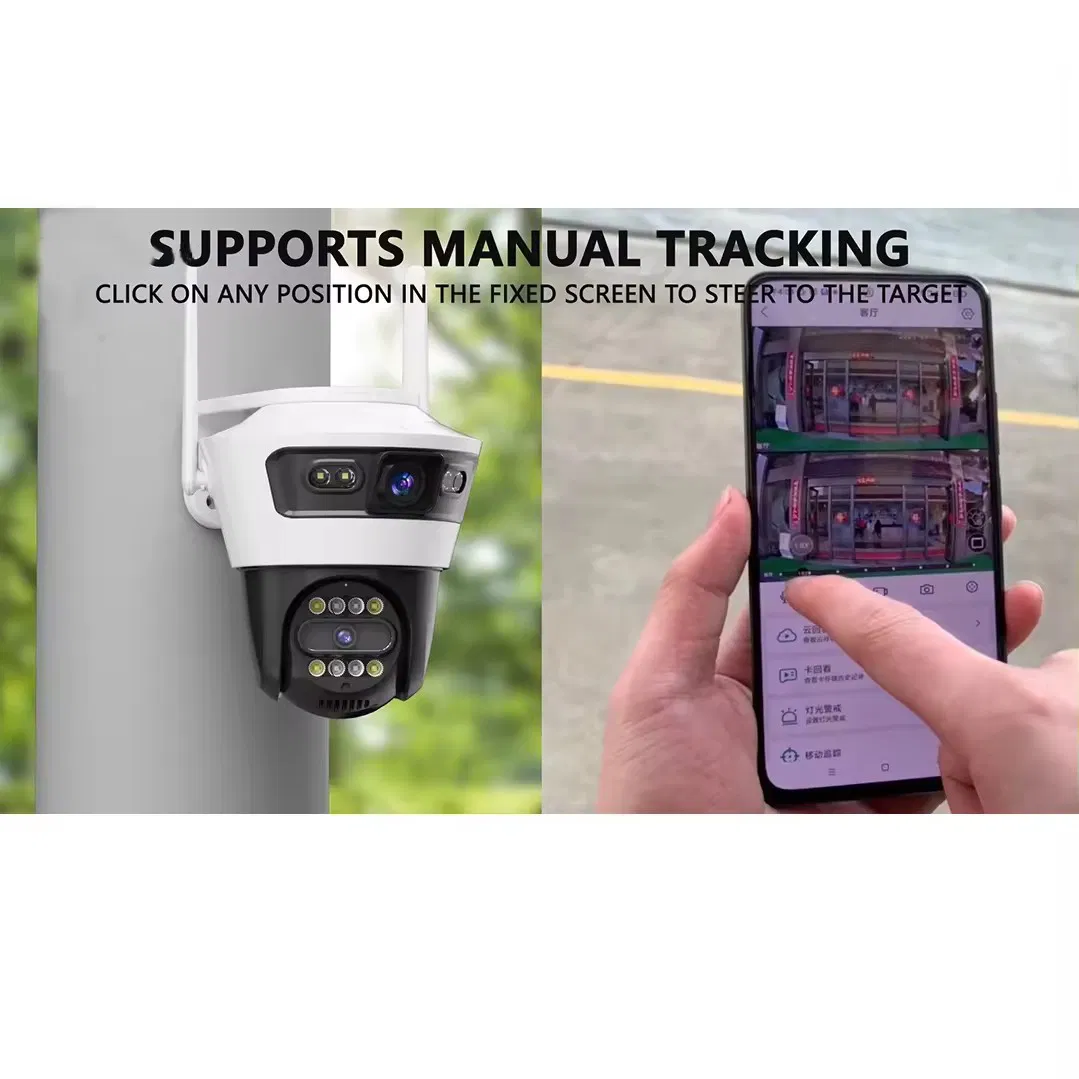 Hot Sell Indoor&Outdoor IP66 Waterproof 4MP Double Lens Security Camera