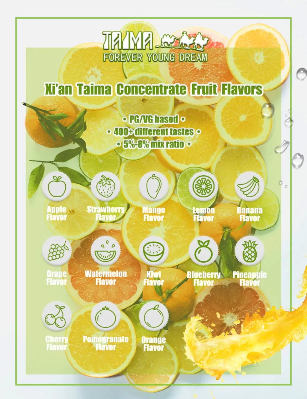 Pg Vg Based Taima Cherry Mix Cola Aroma Fruit Concentrate