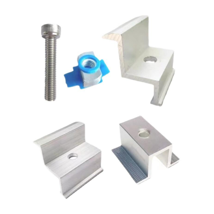 Aluminum Solar Panel Mounting Framed End MID Clamps for Solar Panel Rack System