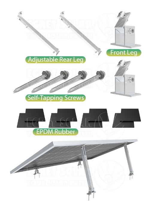 Aluminum Adjustable Tilt Front Leg, Rear Leg for Solar Panel Mounting Brackets