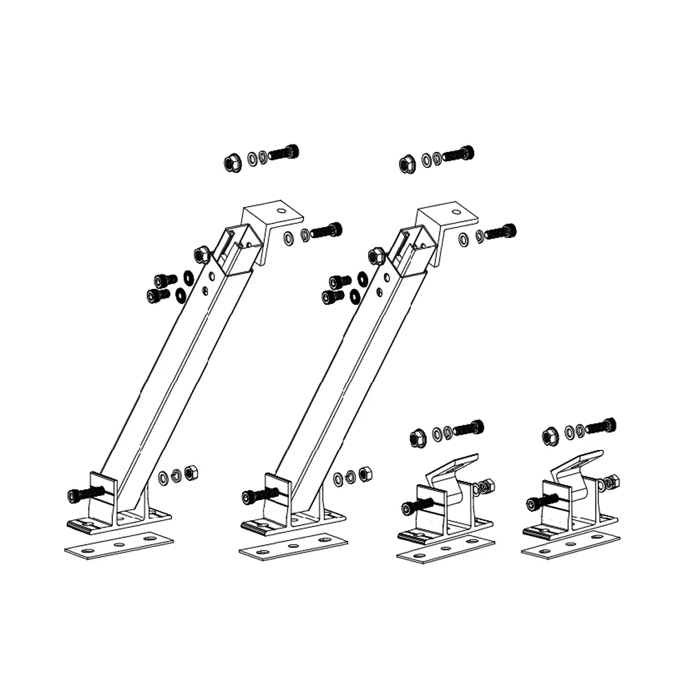 Corrosion Resistance Sliver/Black Electrophoresis Solar PV Adjustable Tilt Leg Bracket Kit