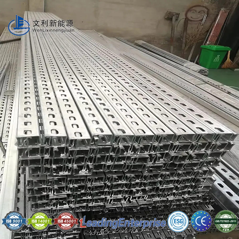 High Quality Factory Direct Solar Panel Support Steel Strut Structure U Steel Profile for PV Systems Flat Roof Solar Mounting System
