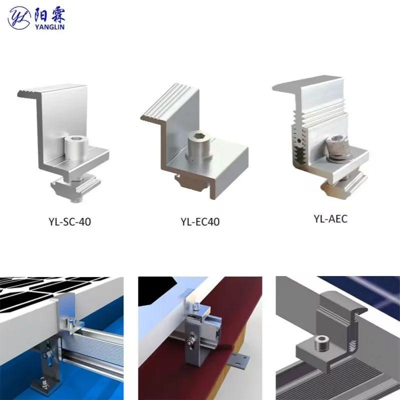 30mm 35mm 40mm 45mm Aluminum Solar Panel Clip Middle Inter and End Clamp on Solar Bracket