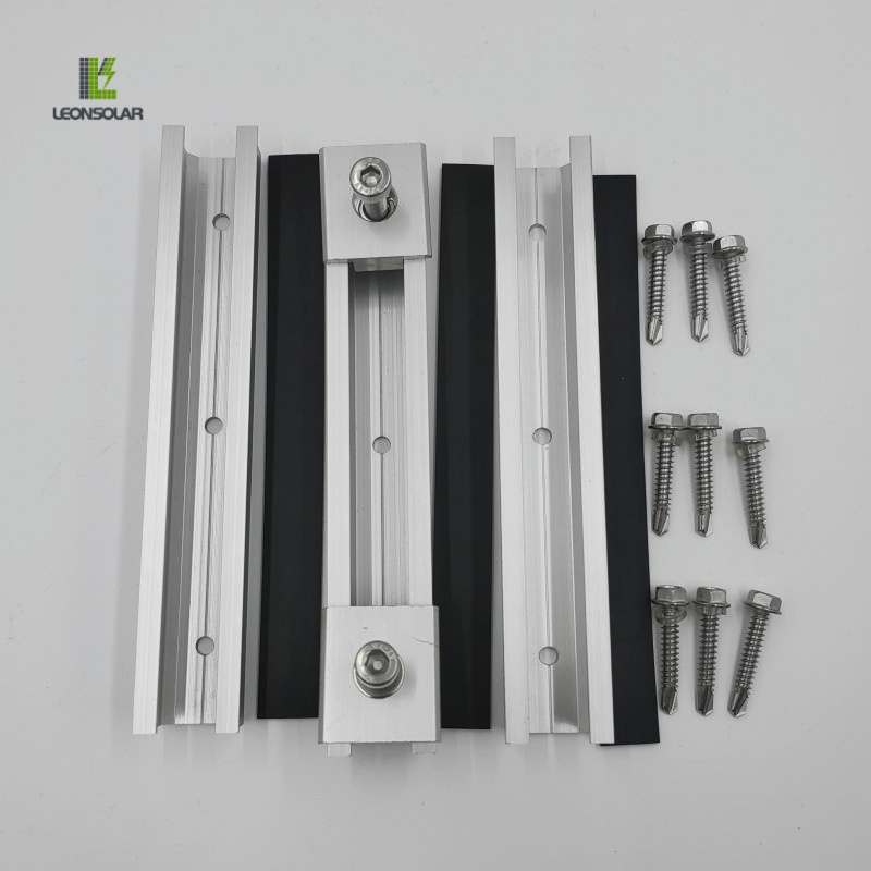 Solar Mounting System PV Panel Tin Roof Bracket Short Mini Rail MID Clamp for Panel