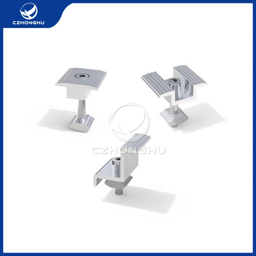Czhonghu Solar End Clamp China Manufacturing Ground Aluminum Solar Roof End Clamp for Solar Panel