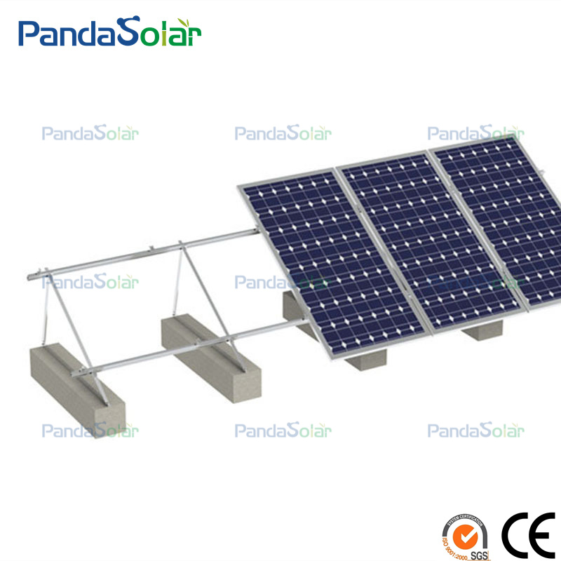 Certificated Workshop Concrete Foundation Flat Roof Fixed Tilt Solar Mounting Triangle Solar Bracket