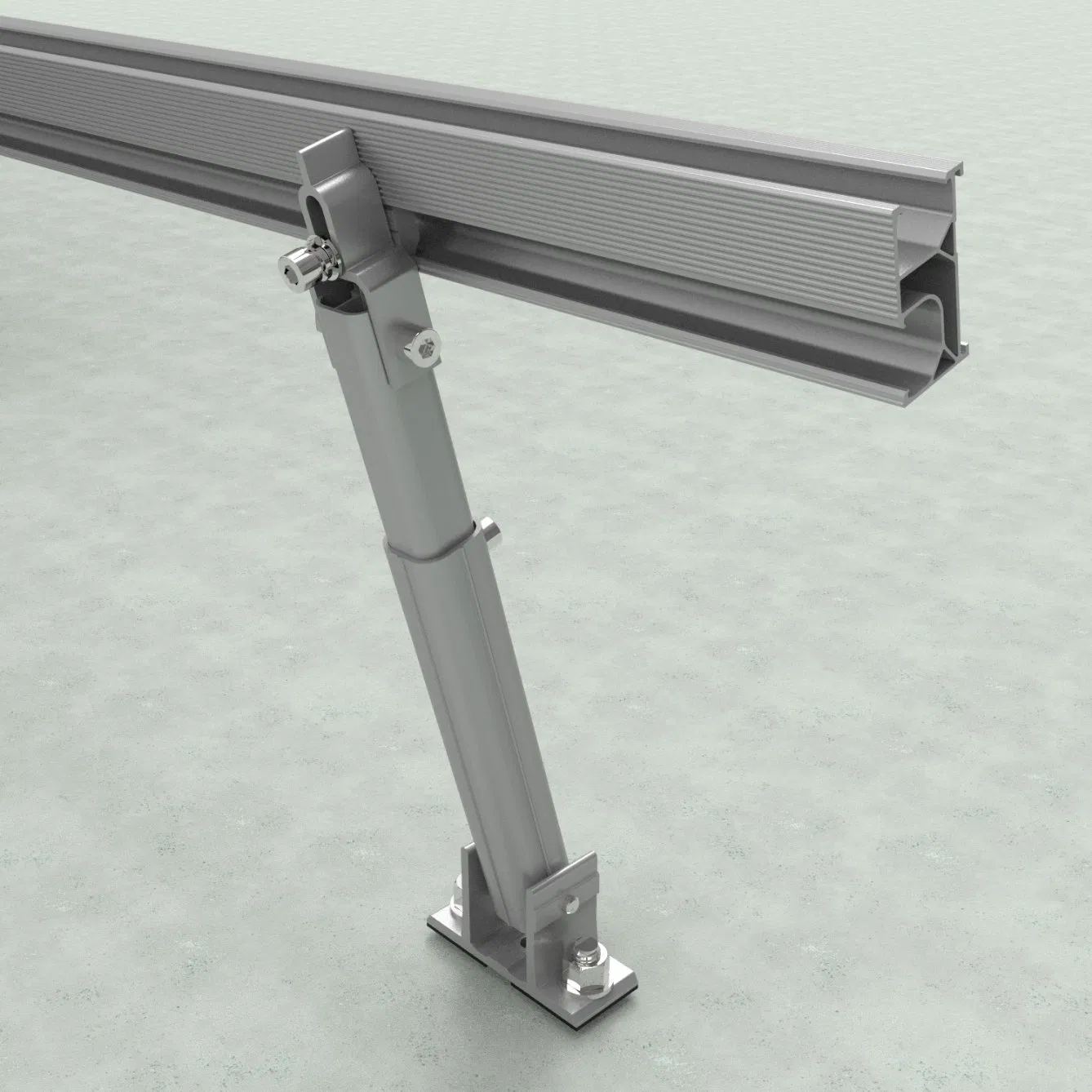 Aluminium PV Solar Mounting System Adjustable Tilt Roof Bracket Front Rear Leg