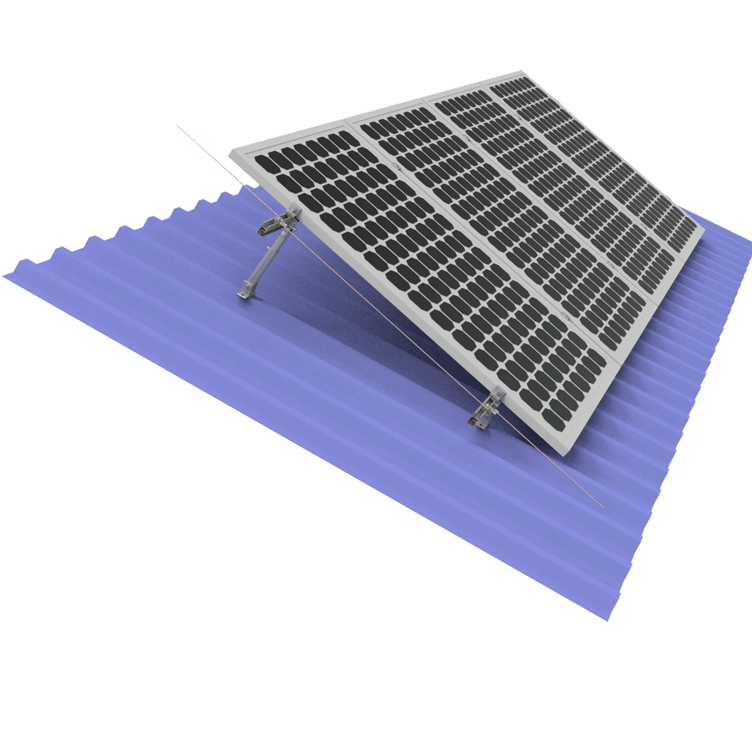 Aluminium PV Solar Mounting System Adjustable Tilt Roof Bracket Front Rear Leg