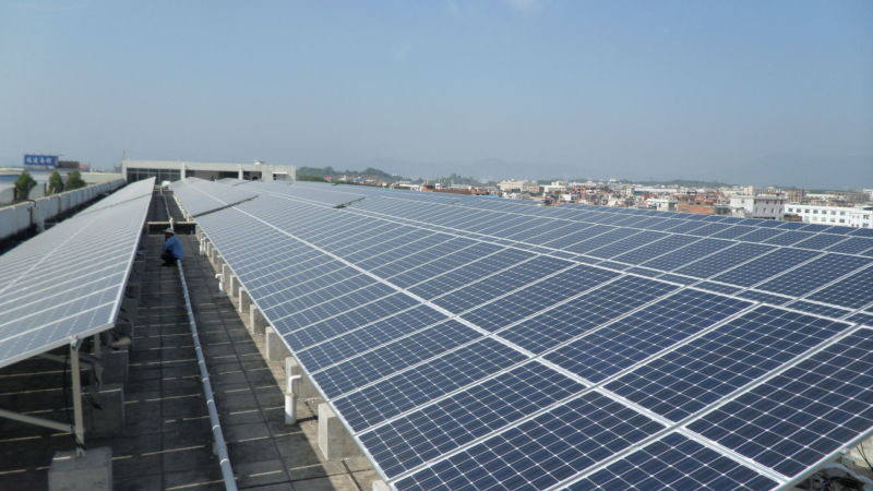 Concrete Foundation Flat Roof Solar Mounting System Aluminum Alloy Structure