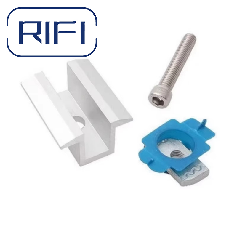 High Quality Aluminum Solar Panel MID Clamp and End Clamp for Flat Rooftop or Ground Solar PV Mounting Component System