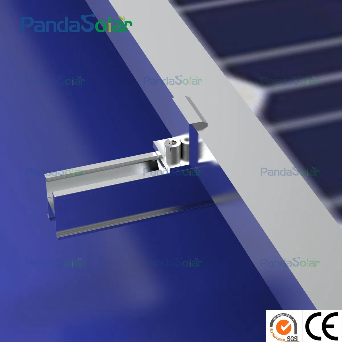 Aluminum 35mm-50mm PV Mounting System Solar Panel MID and End Clamp