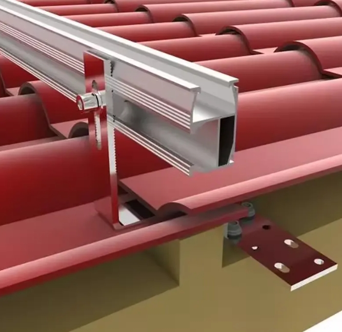 Roof Hook Pan Tiles Double Adjustable for Solar PV Roof Mounting Support