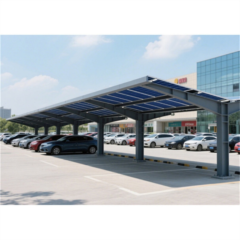 Solar Powered Canopy Customized Commercial Solar Solar Powered Carport Bracket Panel Carport Solar Parking Structures