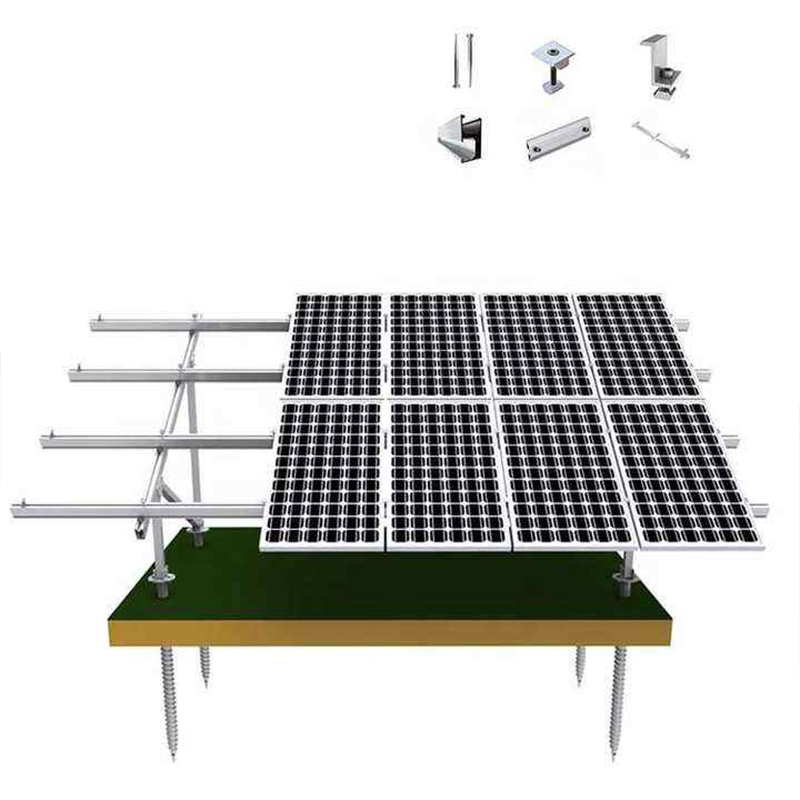 Adjustable Angle Solar Panel Ground Rack Mounting System Solar Pole Stand Bracket