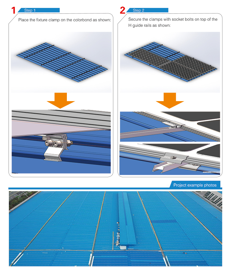 Mk PV Aluminum Adjustable Fixed Portable Tin Roof Solar Panel Mounting Installation Bracket